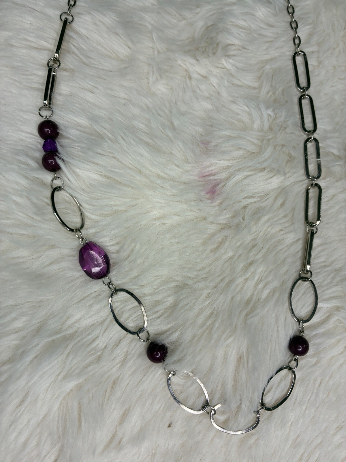 Paparazzi Silver Tone Blue Round Bead Cable Chain Necklace, Lobster, Adjustable