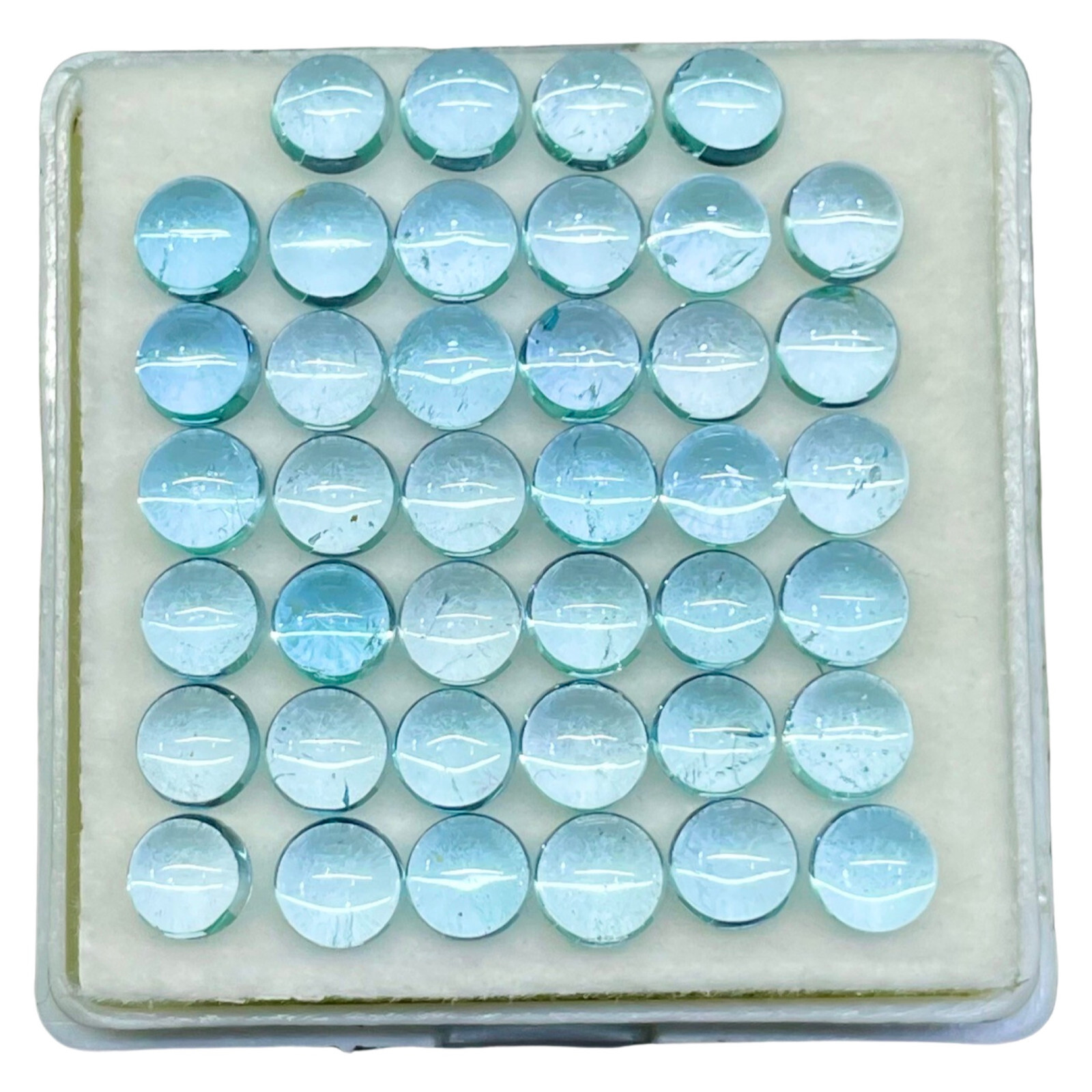 40 Pcs Natural Sky Blue Topaz 4.7-5mm Round Shape Loose Cabochon Gemstones Lot