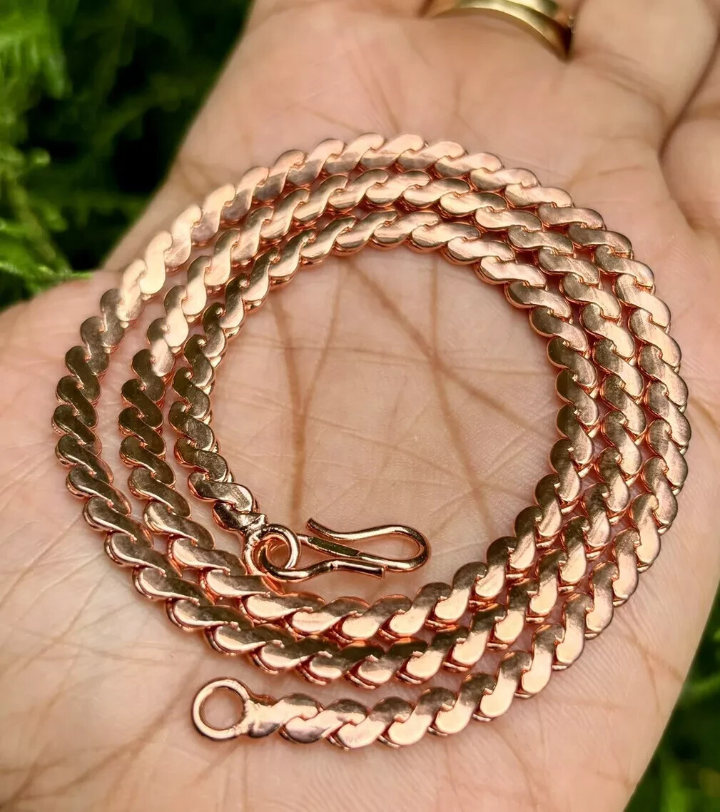 20 inch Pure Copper Serpentine Chain Necklace, Healing Copper Jewelry, Spiritual