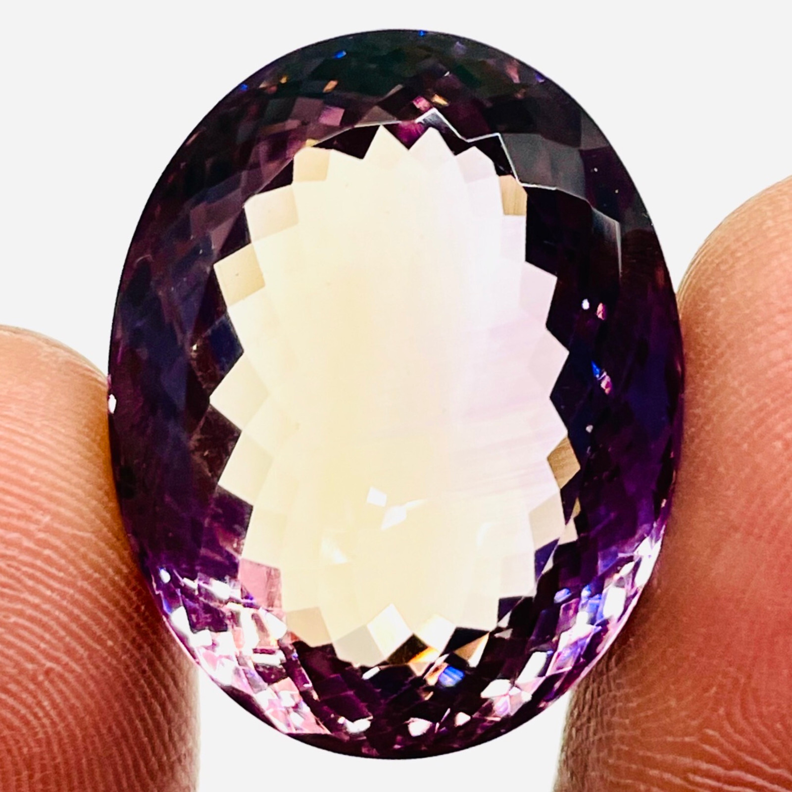 VVS 46 Cts Natural Bolivian Ametrine 25x20mm Oval Cut Untreated Loose Gemstone