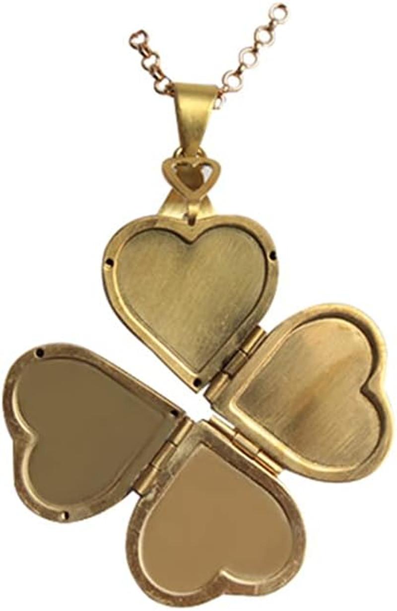 1Pcs Gostear Cute Four Leaf Clover Love Heart Pendant Photo Locket Necklace That