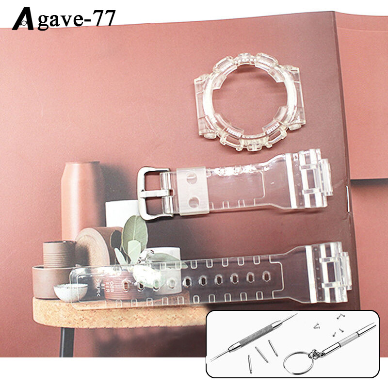 Transparent Watch Strap+Bezel Replacement Band For Casio GMA-S110/S120/S130/S140