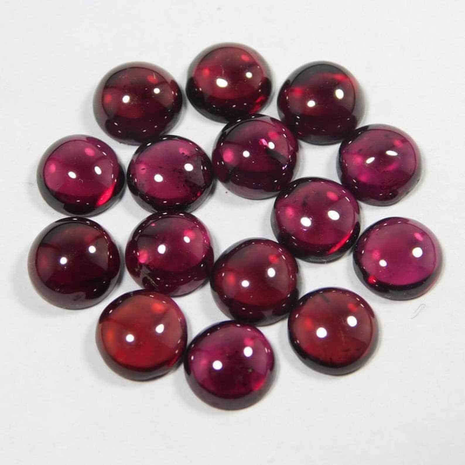 Natural Garnet Round Shape Calibrated Cabochons loose gemstone 3mm-10mm