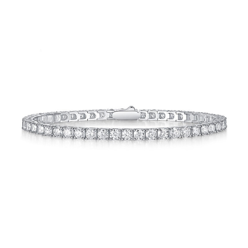 2-8mm REAL VVS D Color MOISSANITE Tennis Chain Bracelet 925 Silver Pass Tester!!