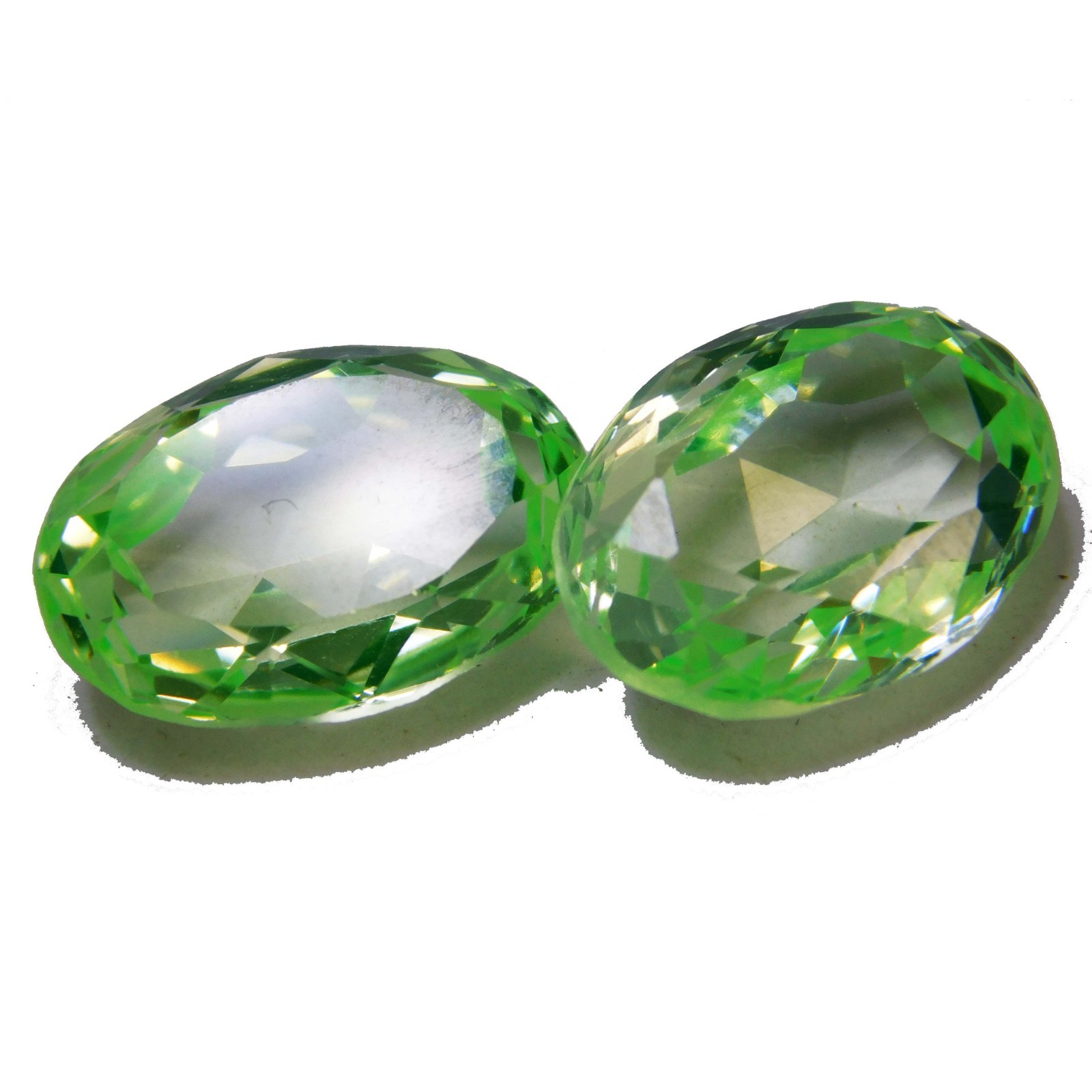 Certified Natural 22 Cts. Green Peridot Oval Cut Loose Gemstone For Jewelry 2pcs