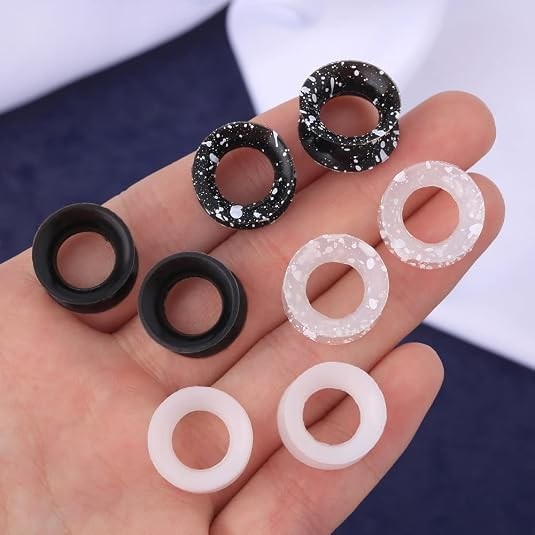 ULTRA THIN SKINS TUNNELS-Silicone Ear Skins-Ear Gauges-Soft Ear plugs-PAIR