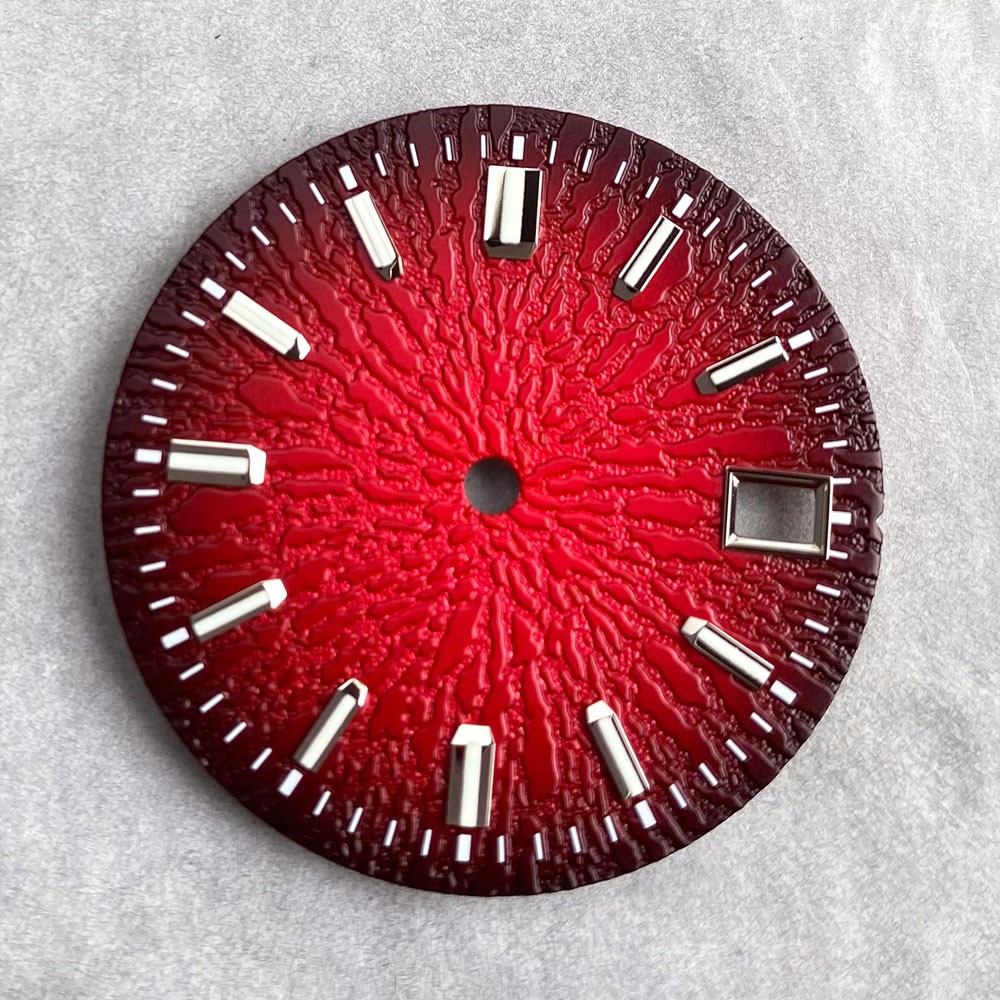 29mm Black Red Multicolor Watch Dial Hand Set Lume Fit NH35 NH36 Dive Men Watch