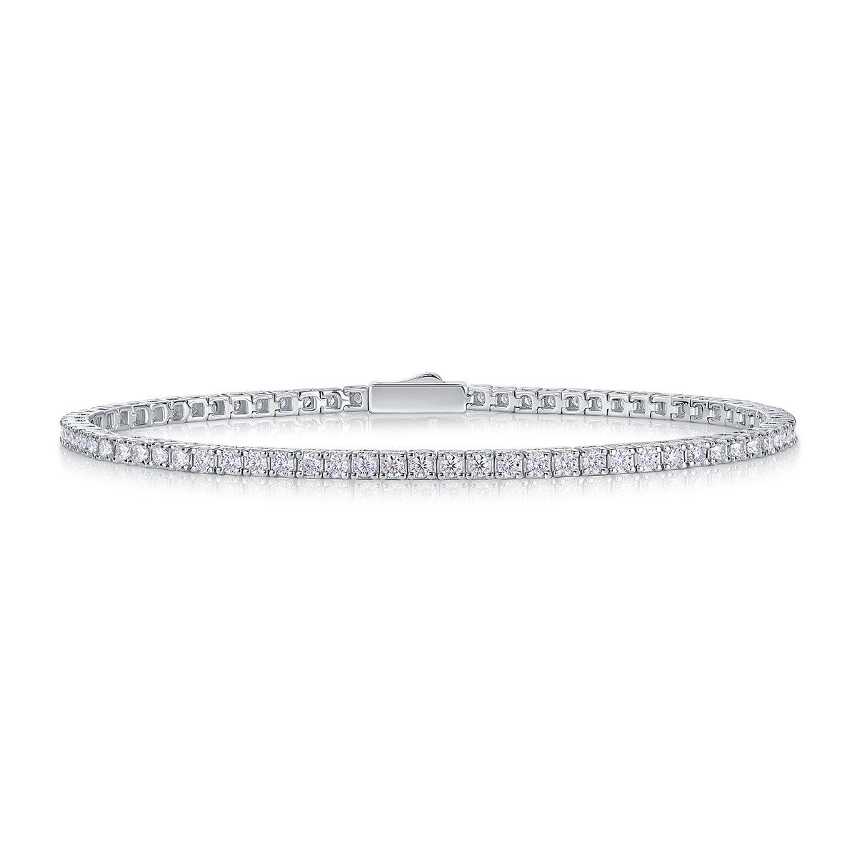 2-8mm REAL VVS D Color MOISSANITE Tennis Chain Bracelet 925 Silver Pass Tester!!