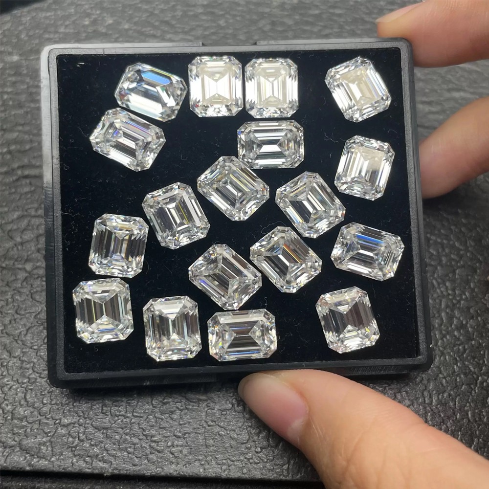 US 1-10CT Emerald Cut Loose Moissanite Stone D VVS1 Gemstones for Jewelry Making