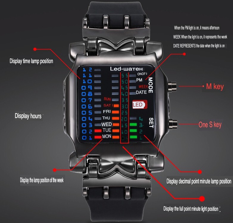 Luxury Men’s Watch LED Sports Date Digital Bracelet Waterproof Quartz Wristwatch