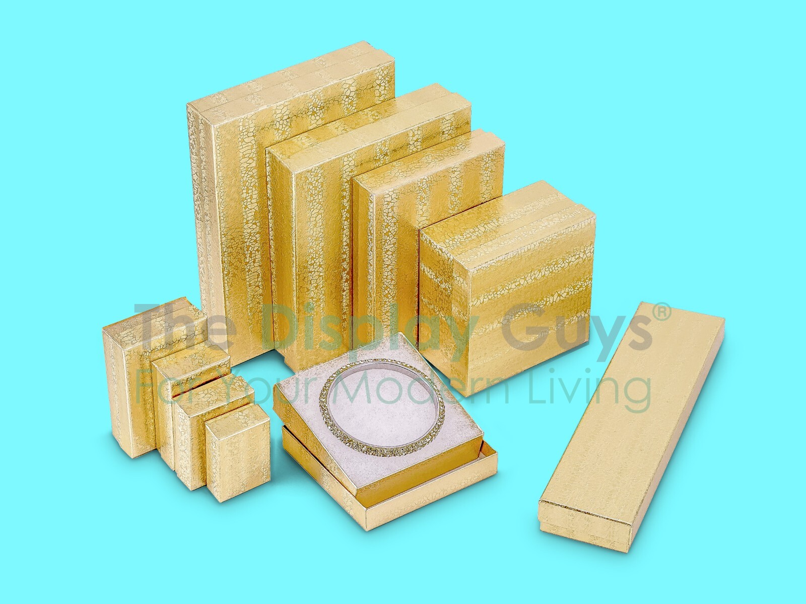 BULK Cardboard Kraft Paper JEWELRY GIFT BOXES Cotton Filled GOLD – for Shipping