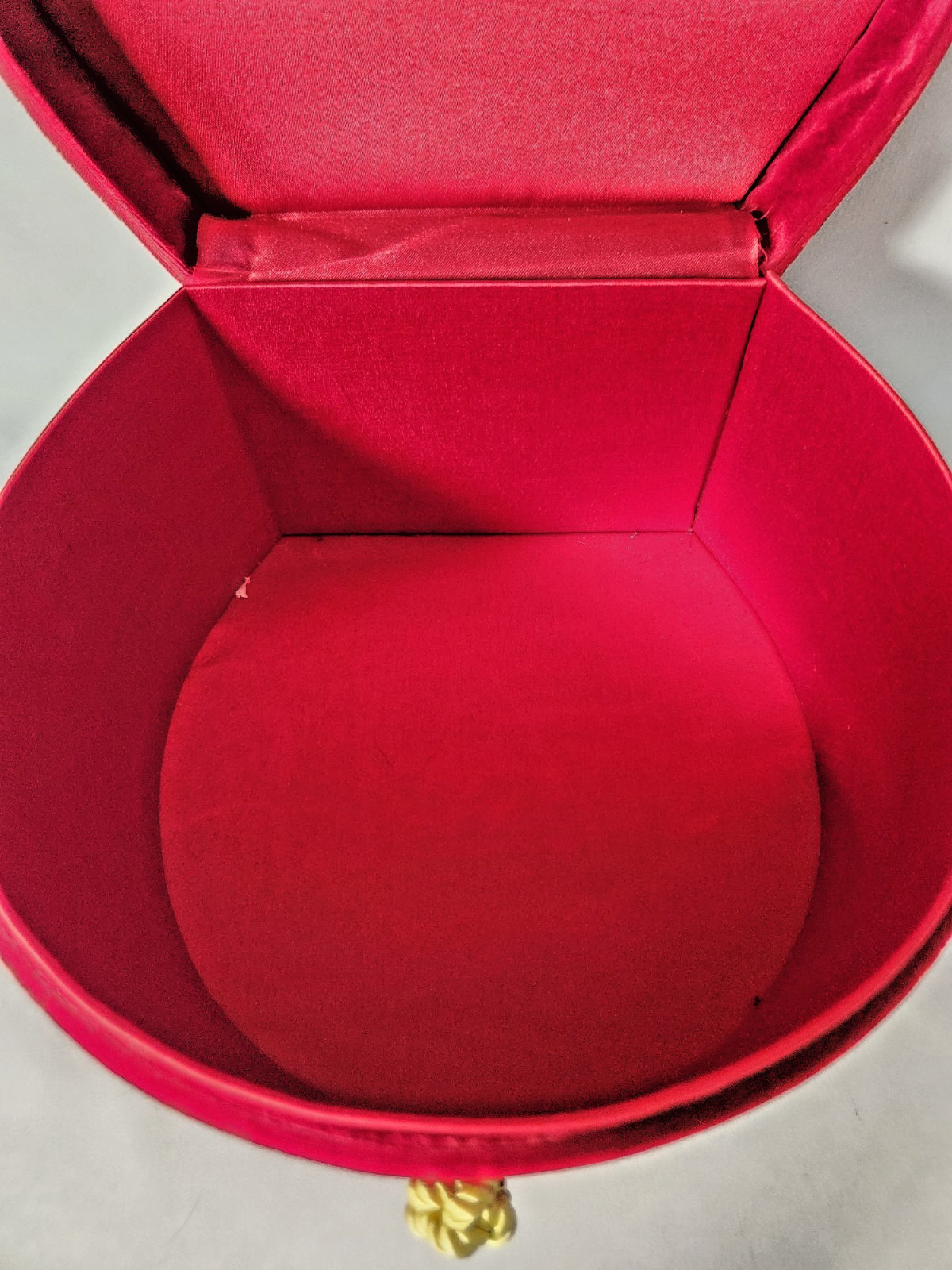Vintage Lazarus Red Velvet Ornate Gold Closure 8.5×7.5″ Jewelry/Keepsake Box