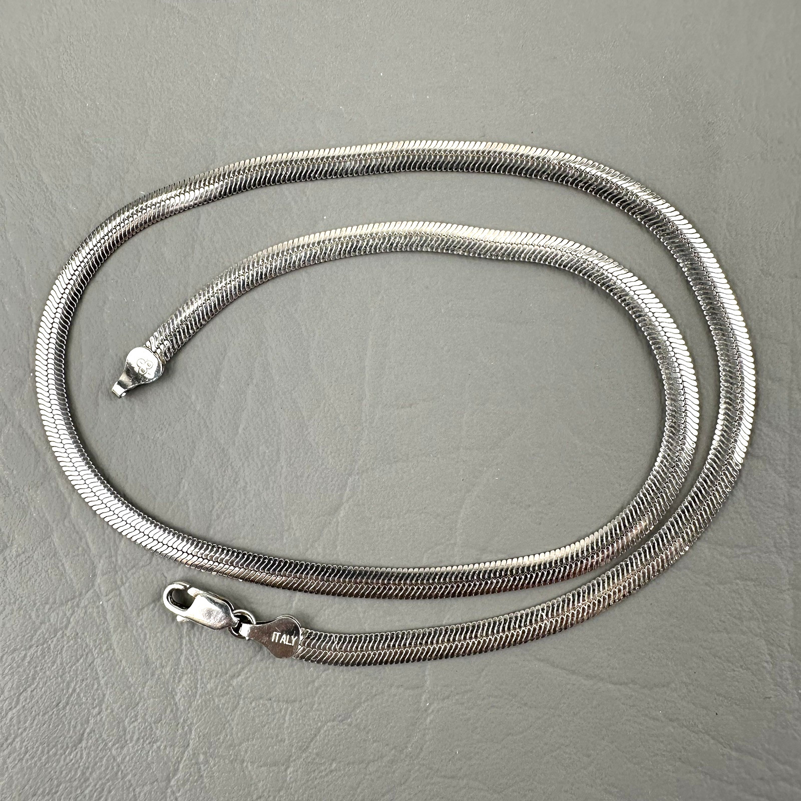 Vintage Sterling Silver Necklace 925 Italy Snake Chain IBB 17g 18″