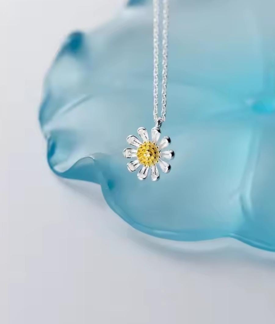MODIAN🌼Chrysanthemum Pendant Necklace | 925 Sterling Silver Adjustable Chain