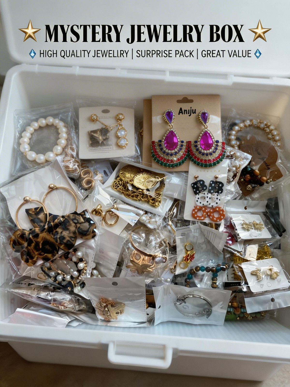 450G Mystery Bulk Lot Jewelry Earrings Rings Necklaces Bracelets USA Free PP