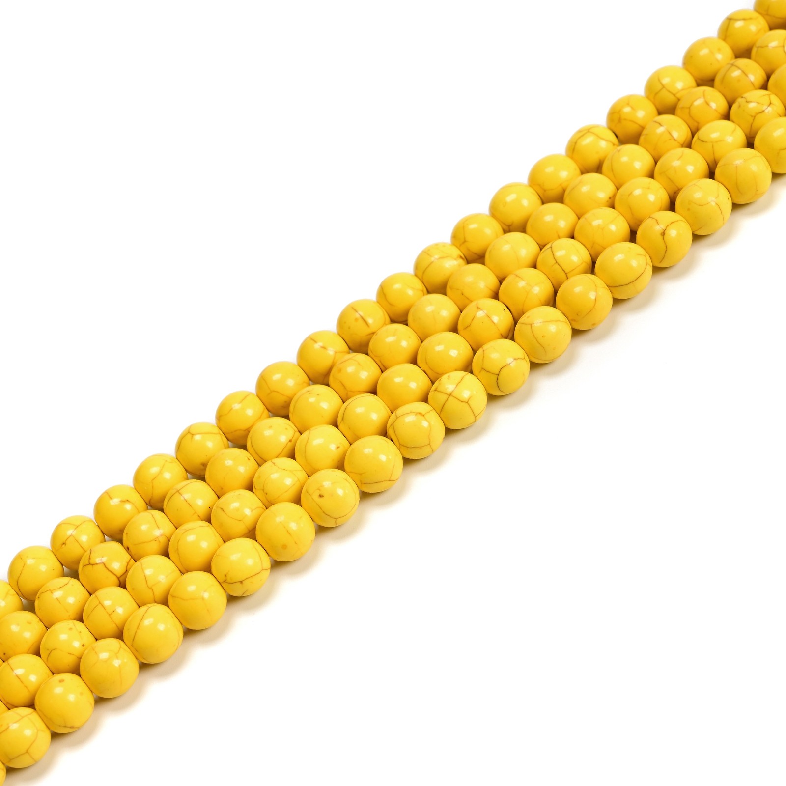 Yellow Howlite Turquoise Smooth Round Beads 4mm 6mm 8mm 10mm 12mm 15.5″ Strand