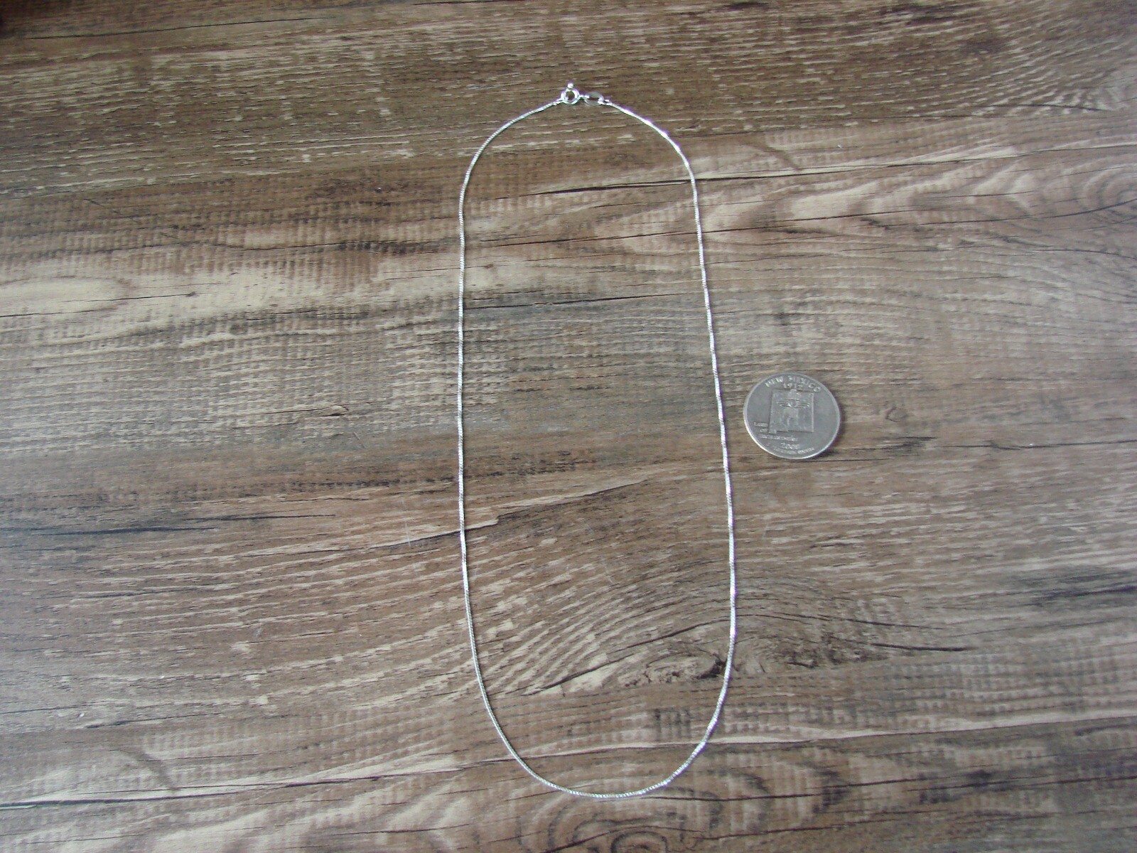 Southwestern Jewelry Sterling Silver Box Chain Necklace 18″ Long x 1 MM