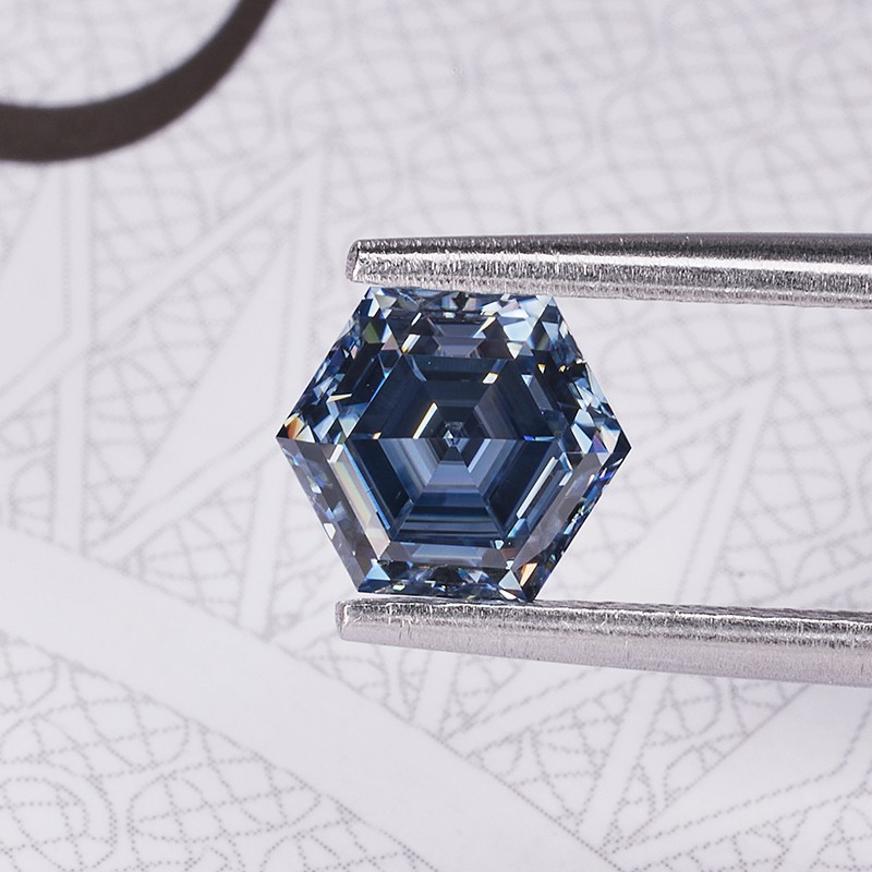 Natural 0.4-5ct Multicolor Hexagon Cut Moissanite Stone VVS1 GRA for Jewelry