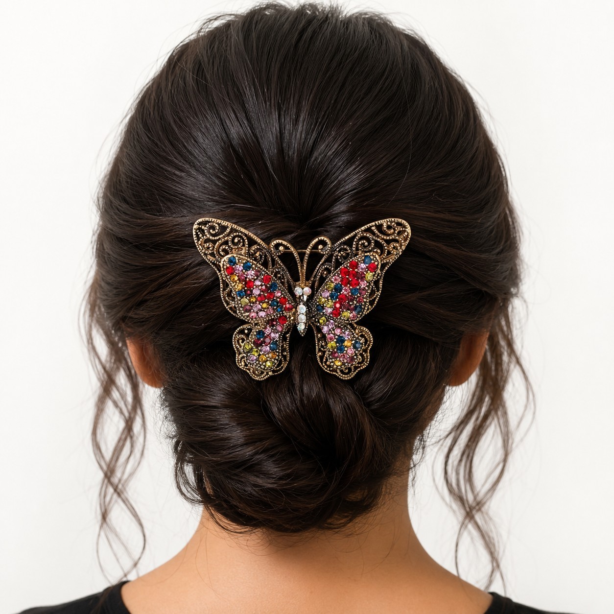 Vintage Colorful Crystal Butterfly Brooch For Women Men Classic Shining Boutique