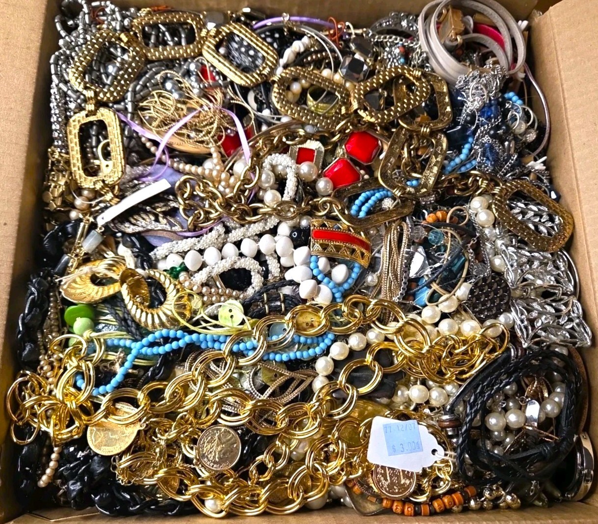3 Lbs Unsearched Jewelry Lot VTG & Now Junk & Wear & Resell Tangled BIG FUN HUNT