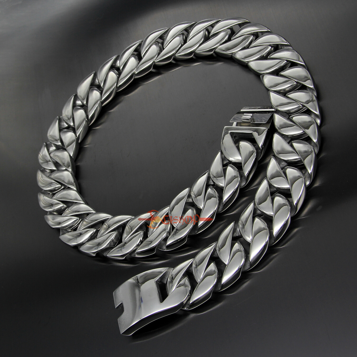Men’s Super Heavy 316L Stainless Steel Curb Cuban Link Chain Bracelet Necklace