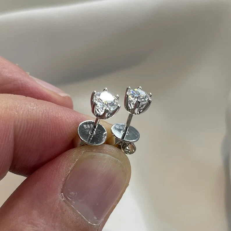 Certify Stud Earrings For Gift 0.50CT Round Natural Diamond JK/SI-I2 14k Gold