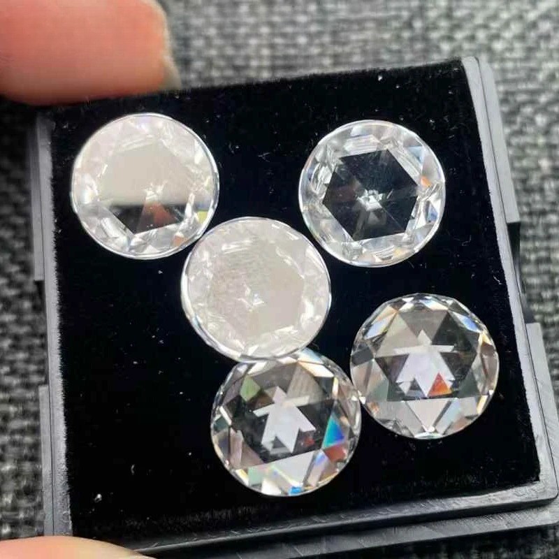 Colorful Flat Rose Cut 0.5-5ct Round Moissanite Loose GRA VVS1 Factory Directly