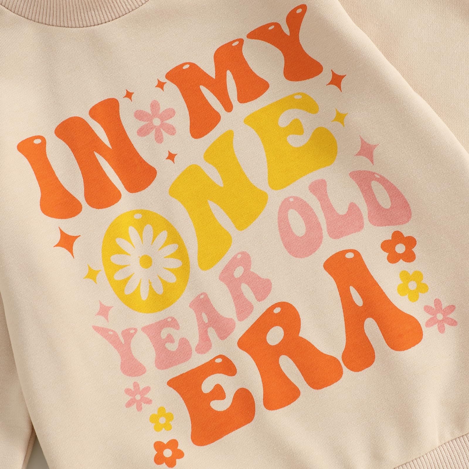 FYBITBO First Birthday Girl Outfit In My One Year Old Era 12-18 Months, Beige