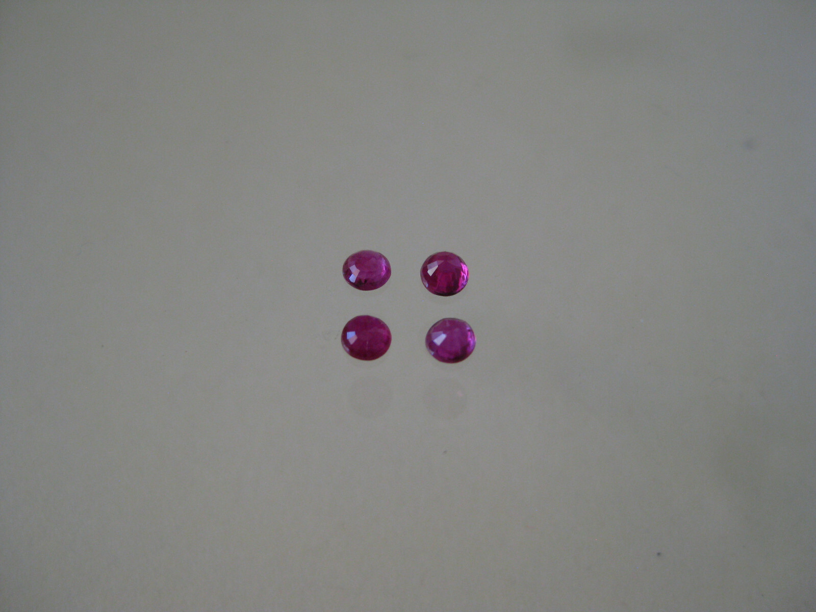 Lot Of 4 Pieces 2.7 MM. Round Natural Red Rubies Total Weight .42 Carats.
