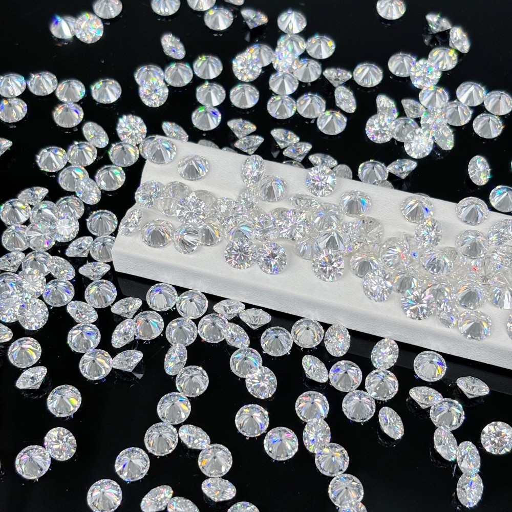 1000pcs 0.8mm-3.0mm Round Cut D Color White Loose Moissanite Stone for Jewelry