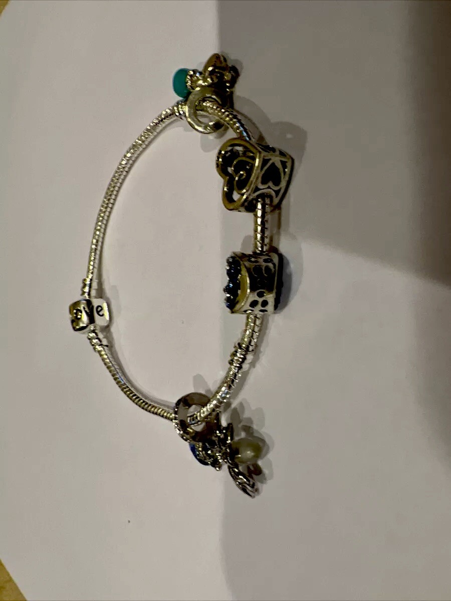 Charm Bracelet Silver 925 charms included as picture. 8in Signature Love