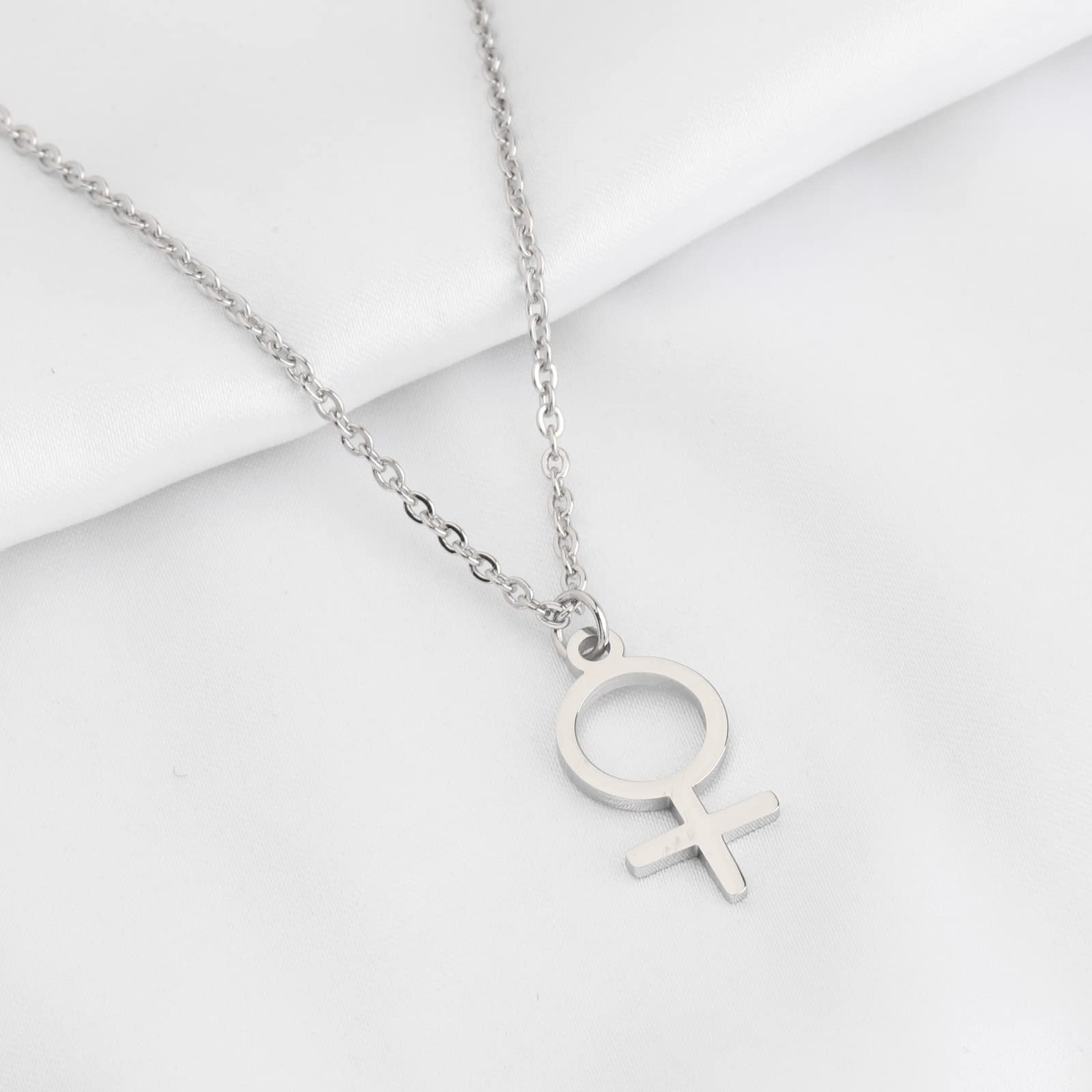 Feminine Astrological Gender Necklace Venus Symbol Charm Pendent Female Symbol P