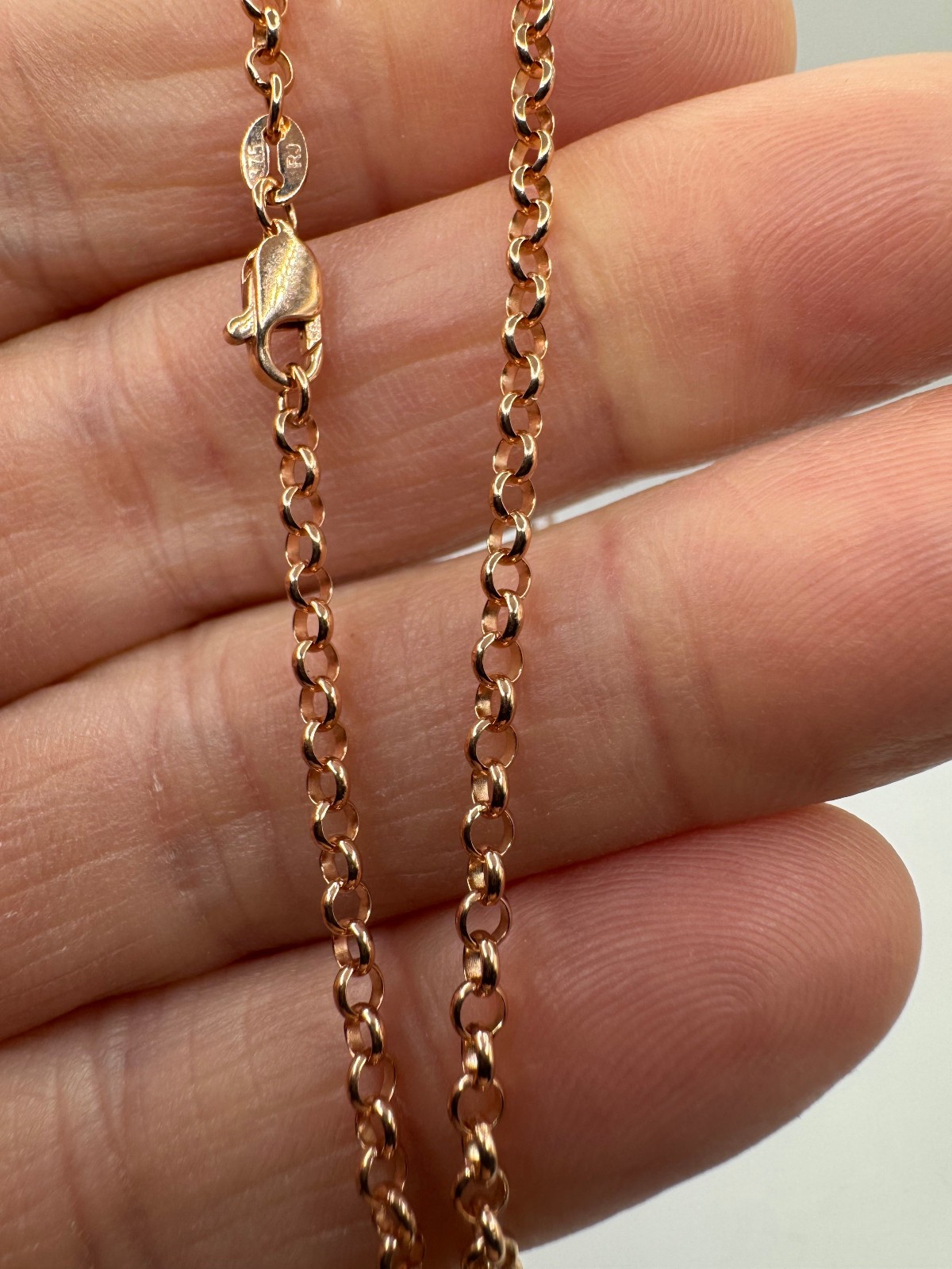 9ct Rose Gold 2.7mm Round Belcher Necklace Chain 16 Inch / 40cm (0570)
