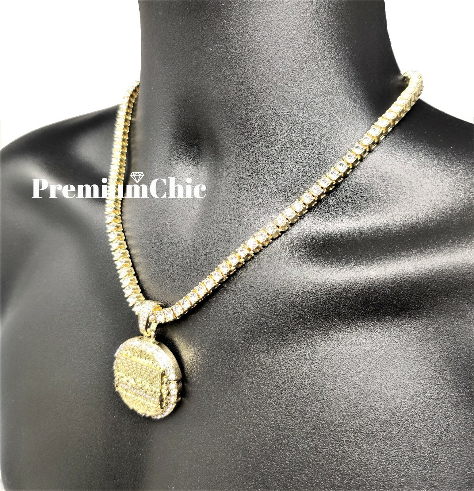 Last Supper Pendant & ICED Tennis Chain Choker Plated Mens Hip Hop CZ Jewelry