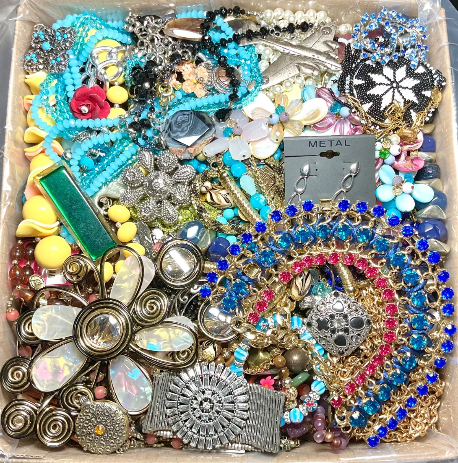 10 Pounds Lbs Unsorted Jewelry Making Lot Some Wear Resell Mixed In Junk Tangled