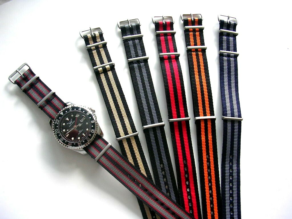 22mm NATO G10 ® strap Premium nylon Smart watch band Military RAF bond IW SUISSE