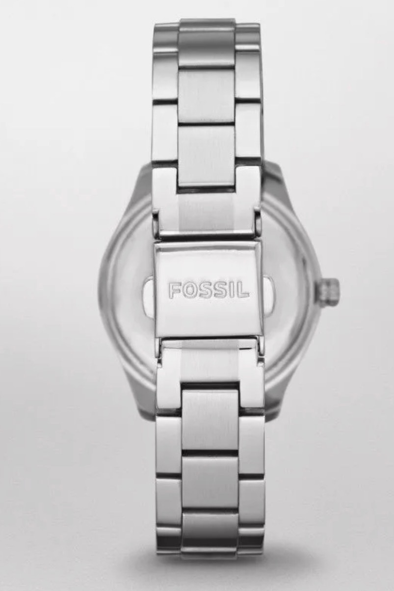 Ladies FOSSIL Mini Stella Crystal Accent All Steel Quartz Watch, MOP Dial ES2998