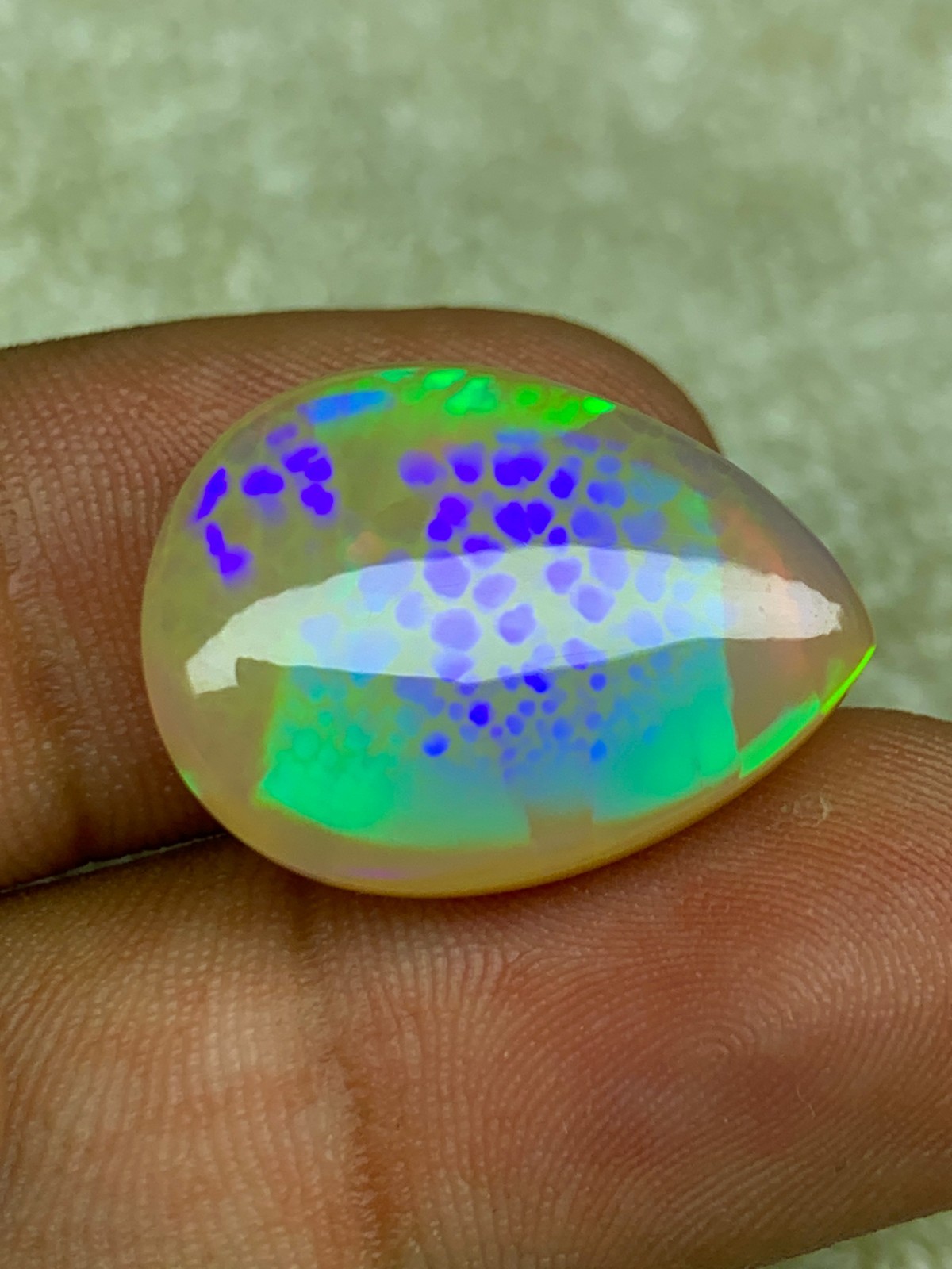 Natural Ethiopian Honeycomb Opal 13.80 Carat Pear Cabochon Collector Grade Gem