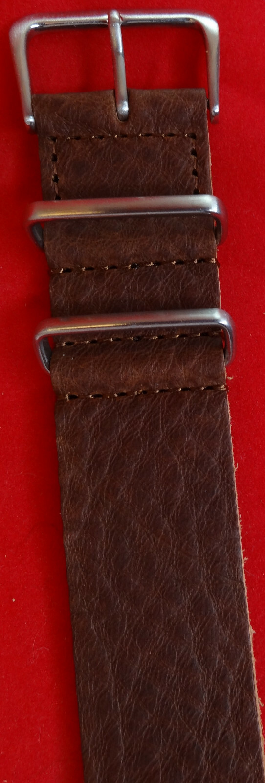 New Mens Easy ONE PIECE 22mm REGULAR TO EXTRA LONG Watch Band Brown Leather