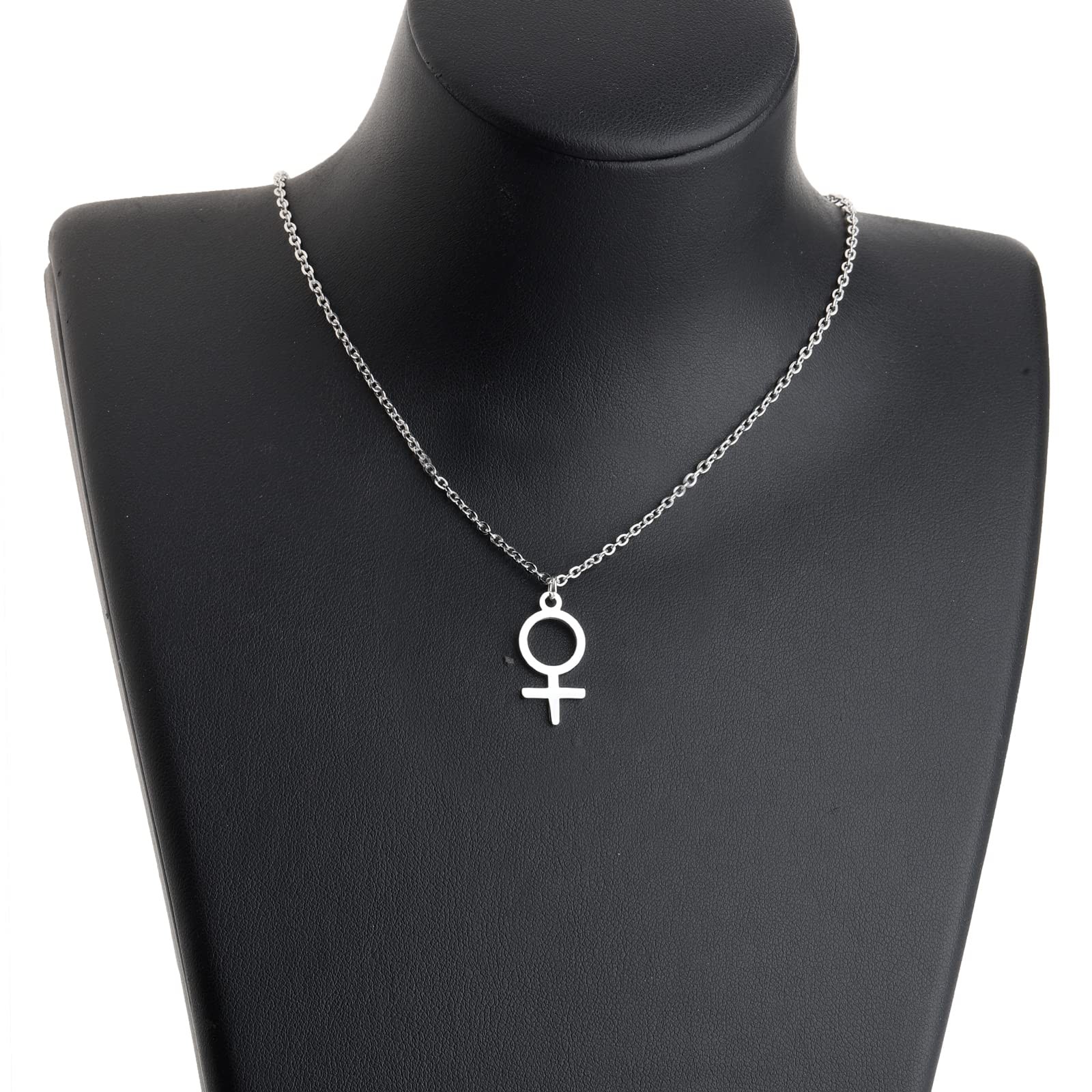 Feminine Astrological Gender Necklace Venus Symbol Charm Pendent Female Symbol P