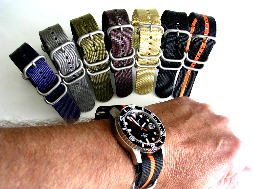20mm Brown NATO G10 UTC HD nylon bond watch band strap IW SUISSE 18 20 22 24mm