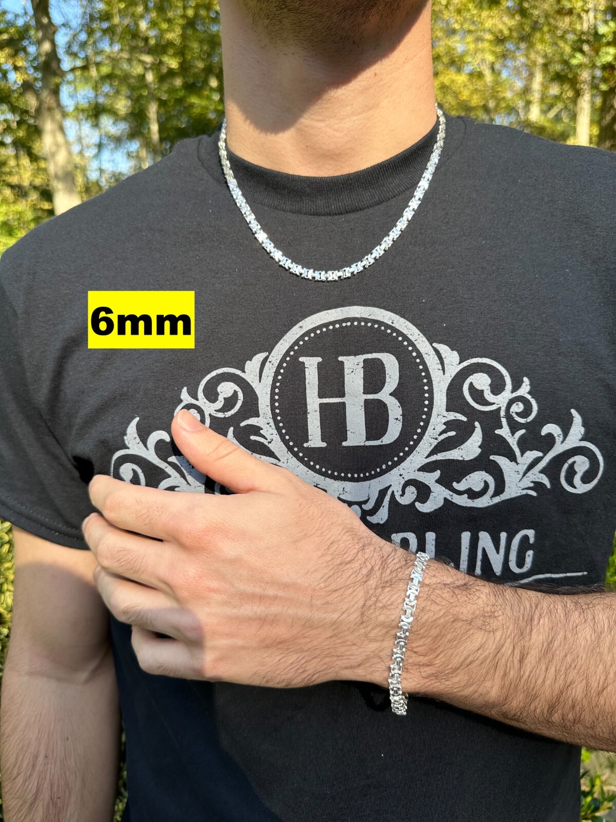 Real Solid 925 Sterling Silver Flat Byzantine Chain Mens Necklace Or Bracelet