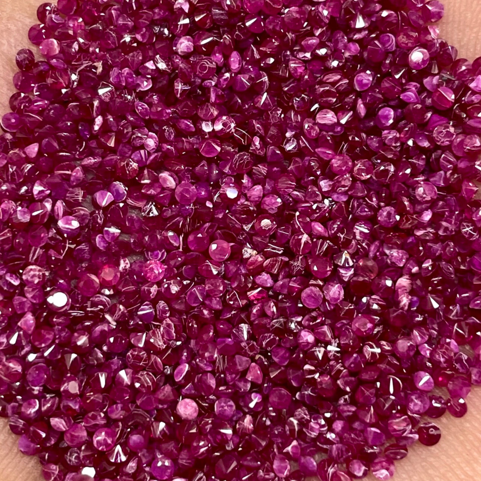 100 Pcs Natural Ruby 1.4mm Round Cut Rich Red Loose Gemstones Wholesale Lot