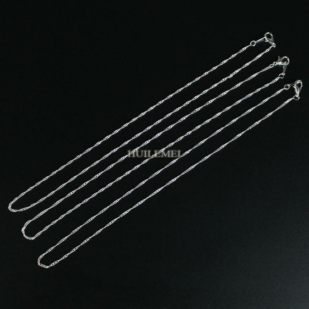 10pcs/lot 2mm 925 Silver Plated Water Wave Chain Necklaces 16″ 18″ 20″ 24″