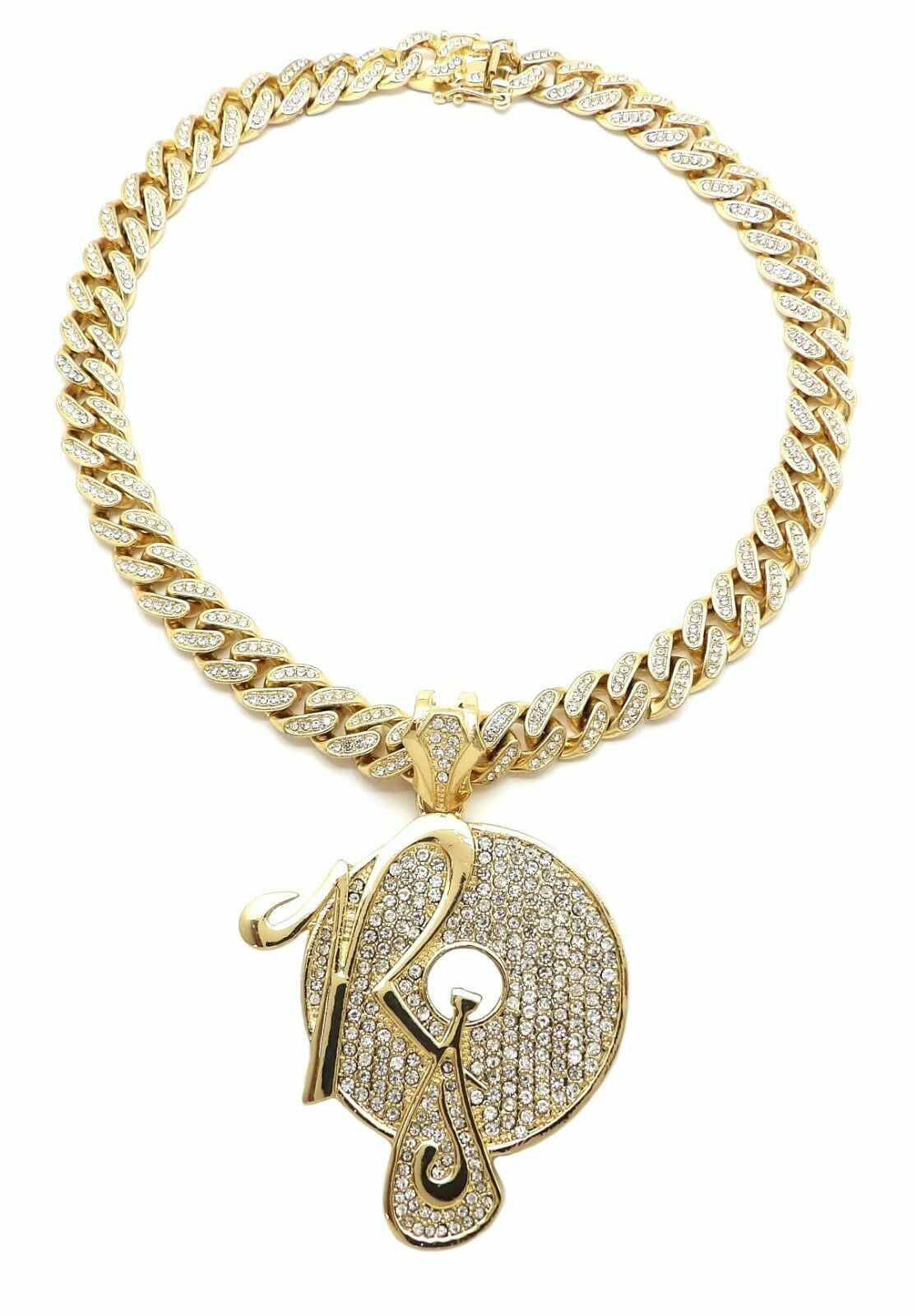 ROCAFELLA Large Pendant & Iced Cubic Zirconia Cuban Chain Hip Hop Style Necklace