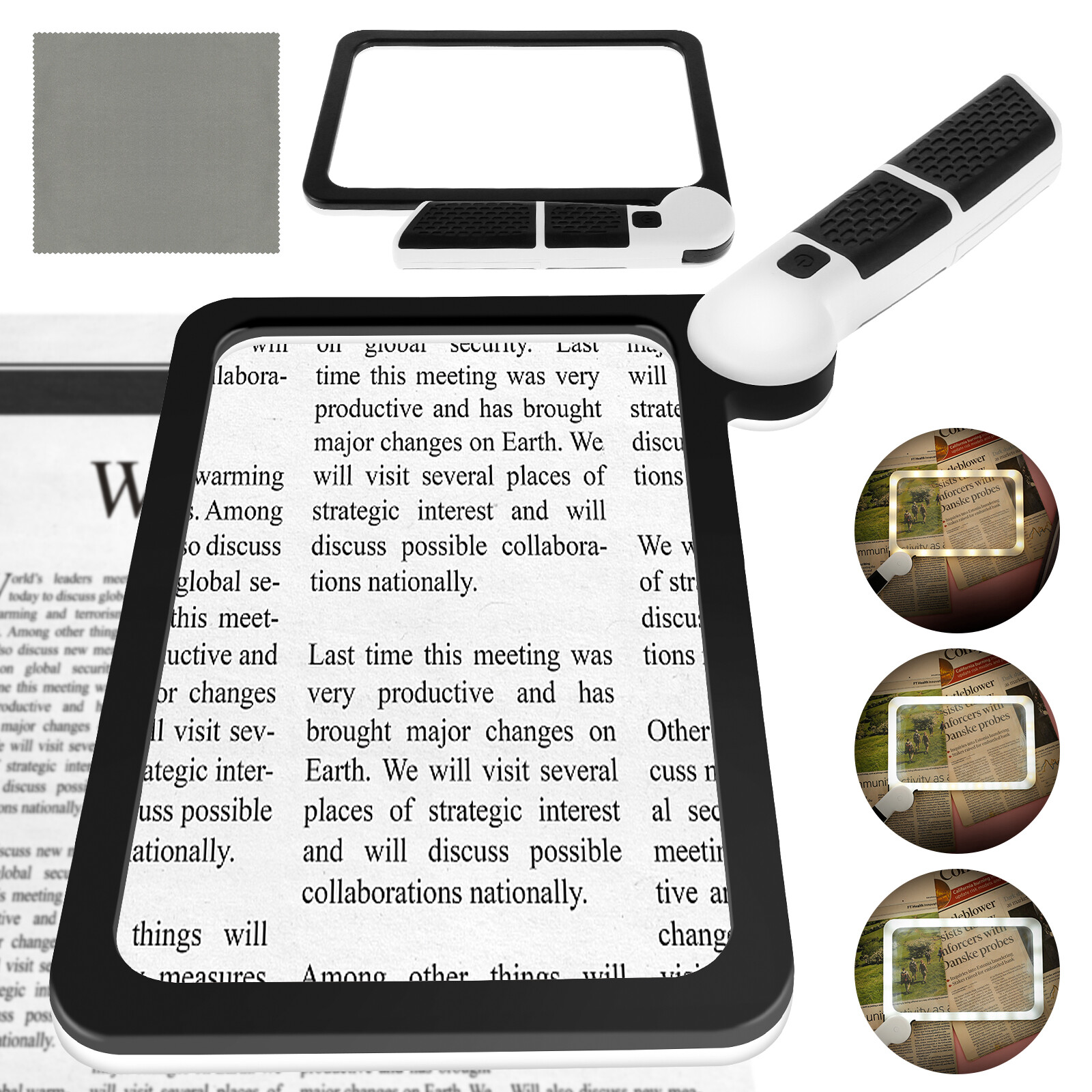 5X Magnifying Glass with 48 LED Light Clarity Handheld Seniors Reading»Magnifier