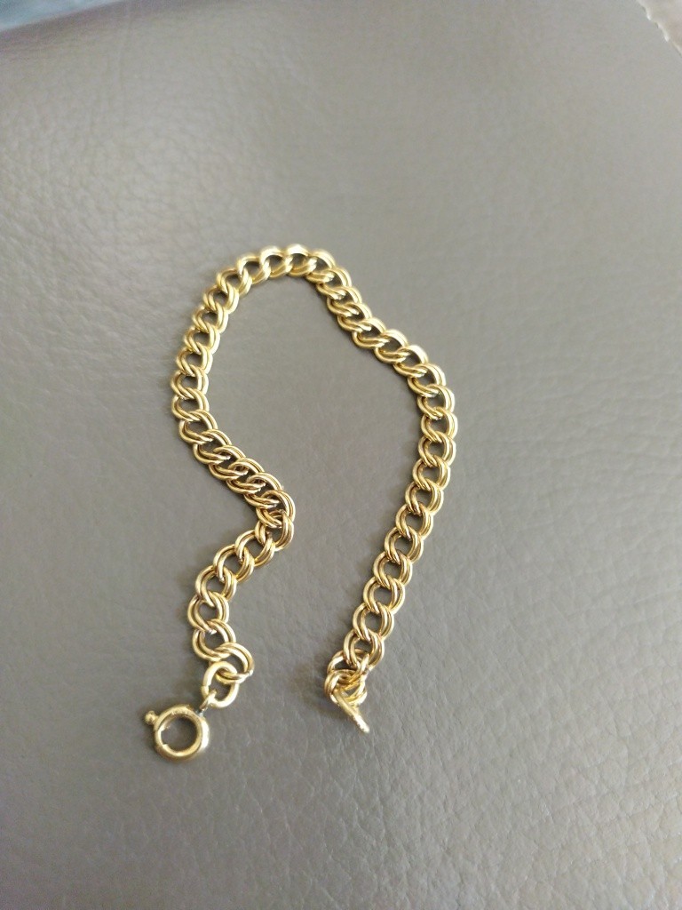 Vintage TIMET 10K Gold Pendant 3 Rubies OC Tanner 1/20 12K GF Double Link Chain