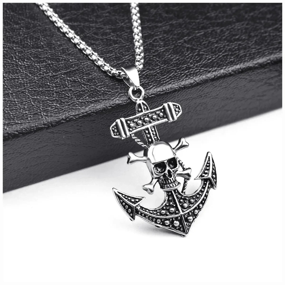 Men’s Punk Pendant Stainless Steel Necklace Minimalism Hip Hop Style Jewelry Cha