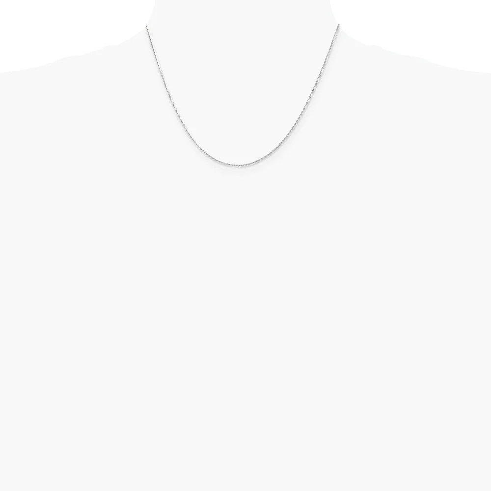 14K White Gold 1.4mm Diamond-Cut Parisian Wheat Chain Necklace 16″-30″