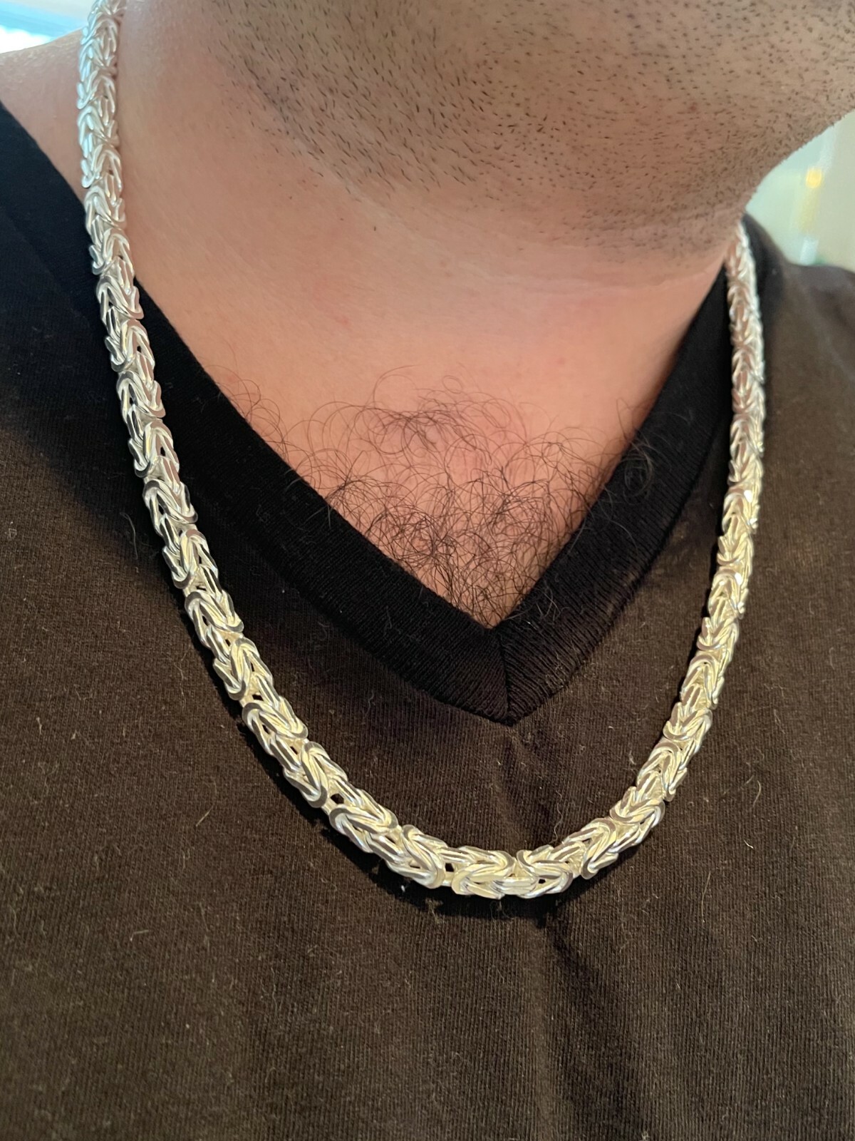Men’s Byzantine Rope Chain Real Solid 925 Sterling Silver Necklace 6mm 18″-30″